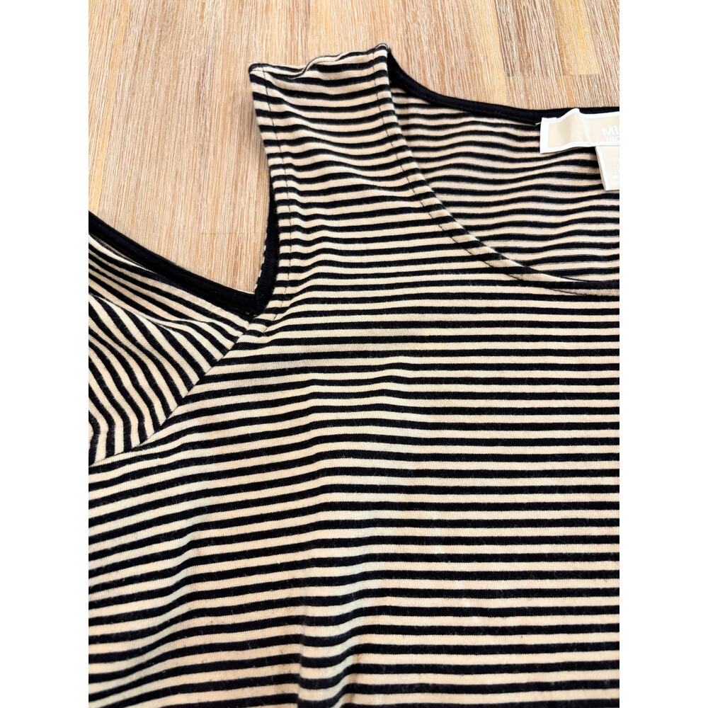 Michael Kors Cold Shoulder Striped Top - Size Large - Picture 2 of 7